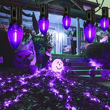 CHYParty 10 Pack C7 Replacement Bulbs, Dark Purple LED Halloween